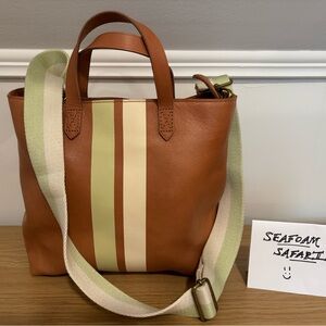 NWT Madewell Transport Green Stripe Tote